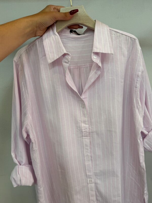 Camisa Básica Rosa de Rayas